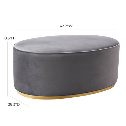 Estelle Sorrento Performance Velvet Oval Ottoman - image 4