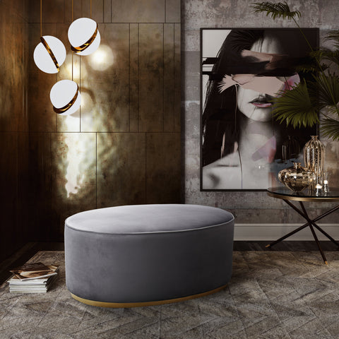 Estelle Sorrento Performance Velvet Oval Ottoman - image 2