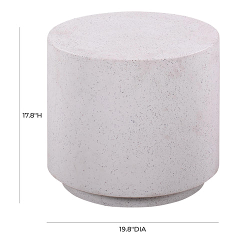 Amelie Verona Light Speckled Concrete Round Side Table - image 7
