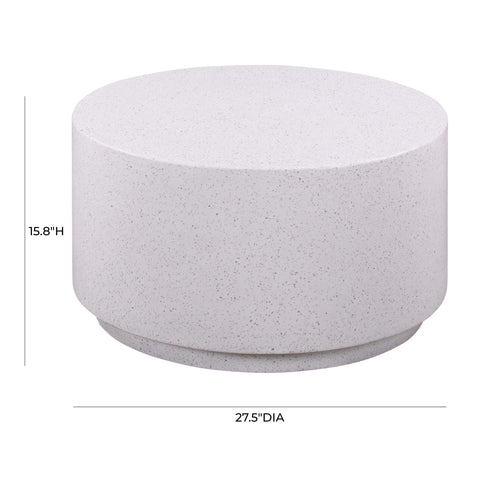 Amelie Verona 27.5" Light Speckled Concrete Round Coffee Table - image 8