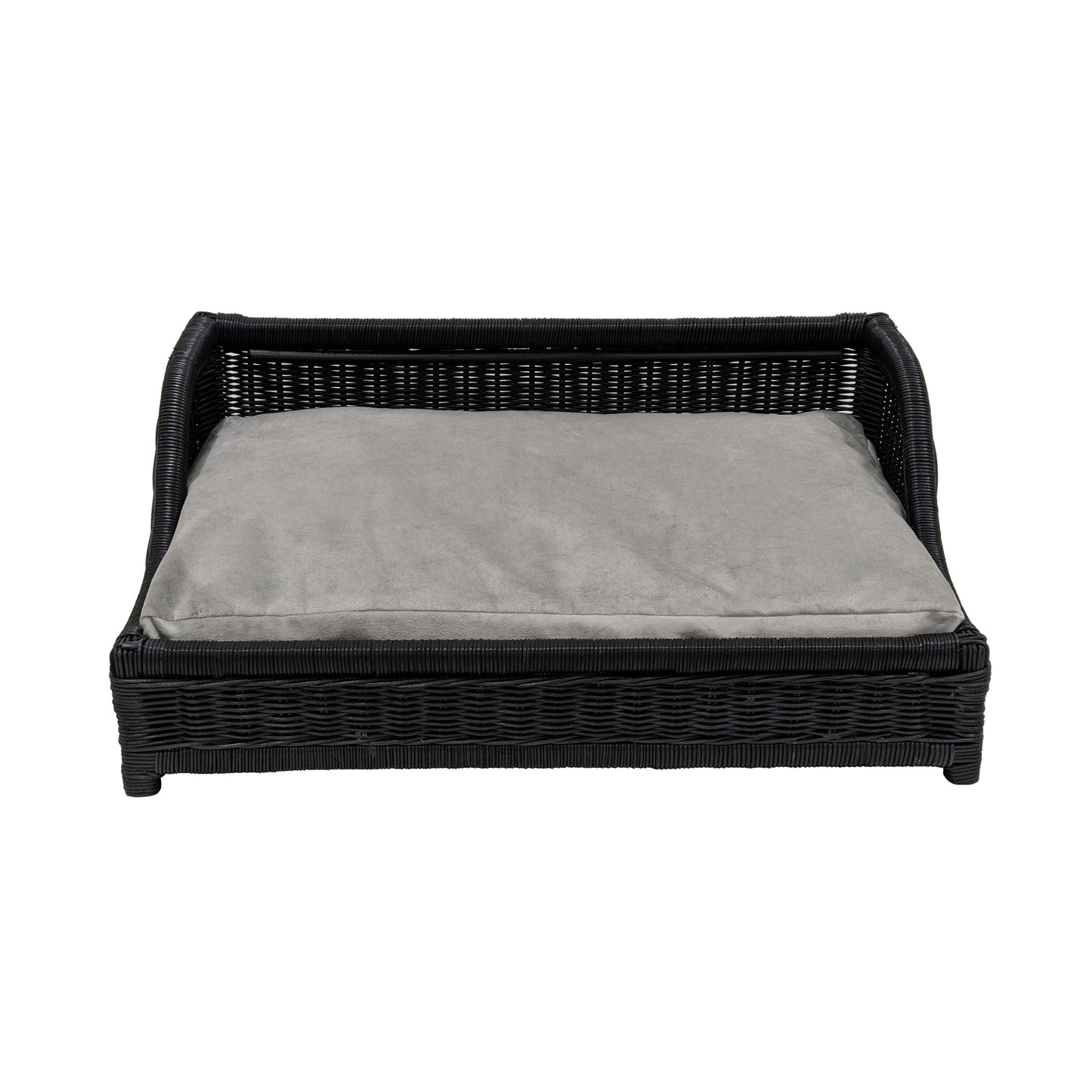 tarra black rattan small pet bed