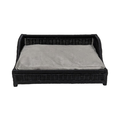 Tarra Black Rattan Small Pet Bed