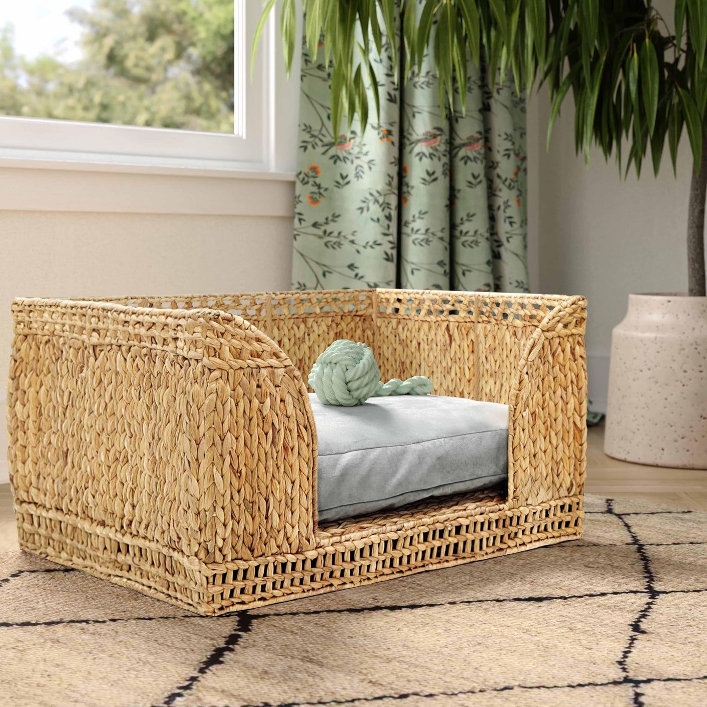 tarra natural rattan small pet bed