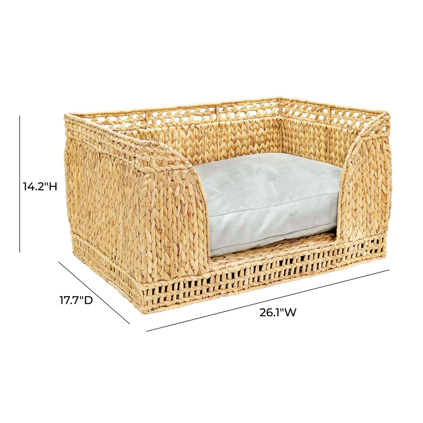 tarra natural rattan small pet bed