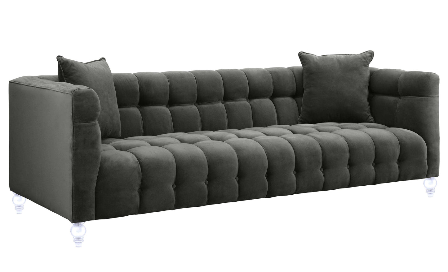 rapunzel grey velvet sofa