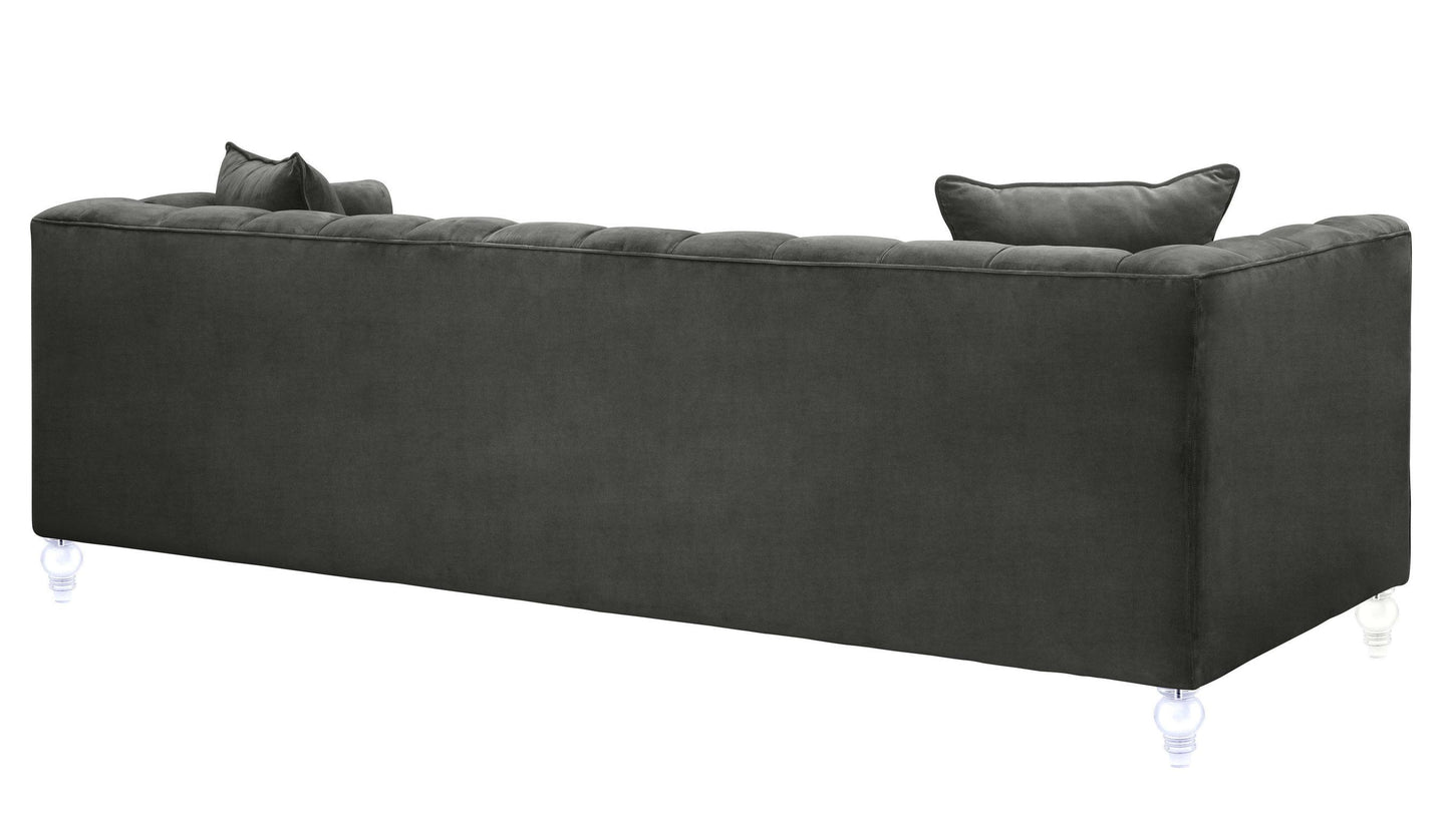 rapunzel grey velvet sofa