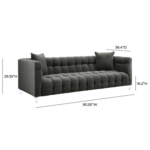 Rosalie Beaumont 91" Performance Velvet Tufted Sofa - image 6