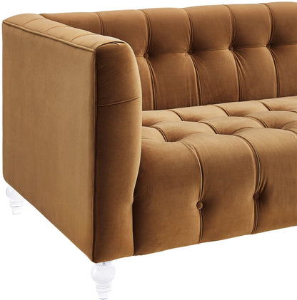 Rapunzel Cognac Velvet Sofa