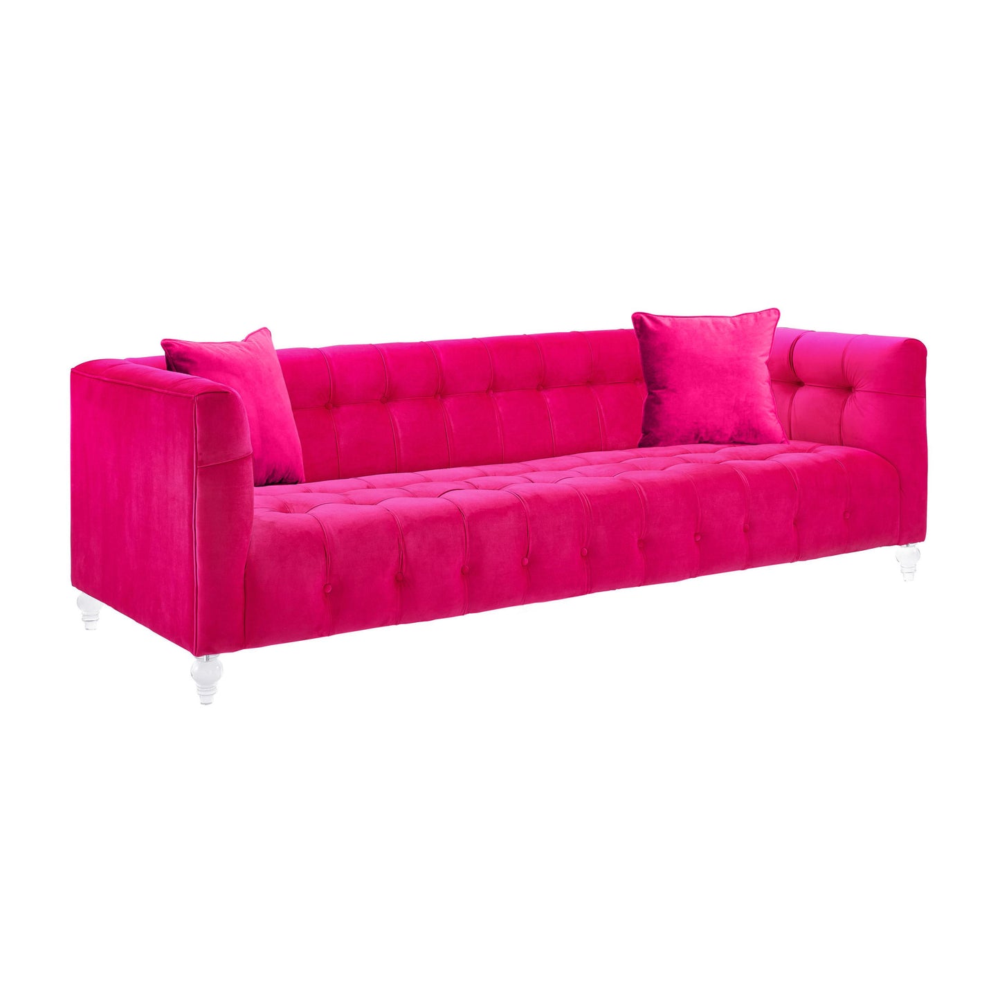 rapunzel hot pink velvet sofa