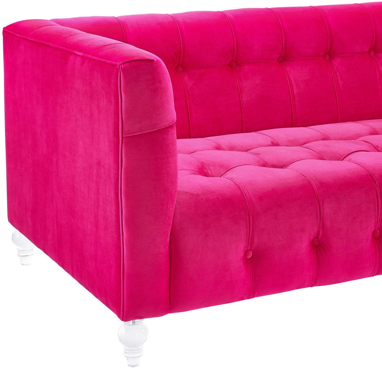 rapunzel hot pink velvet sofa