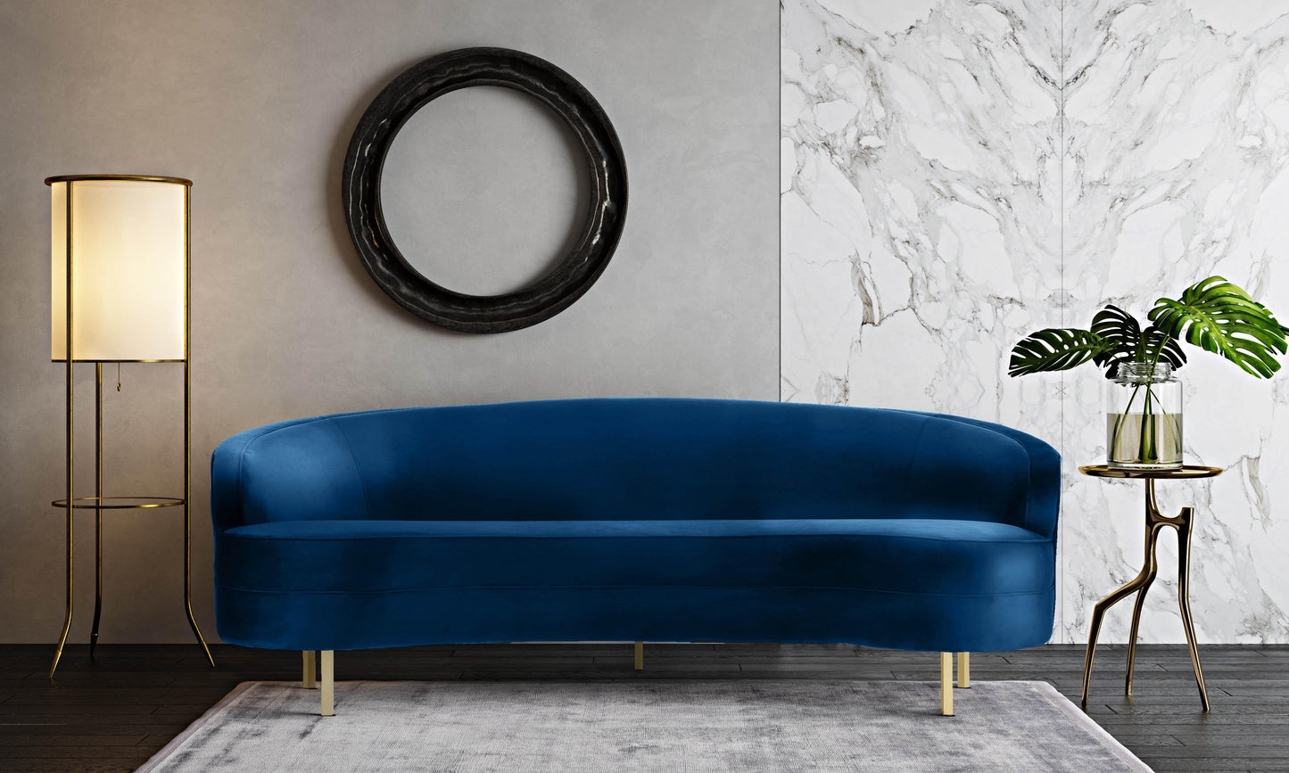 sagura navy velvet sofa