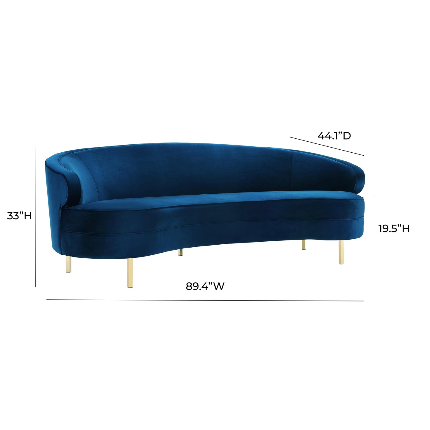 sagura navy velvet sofa