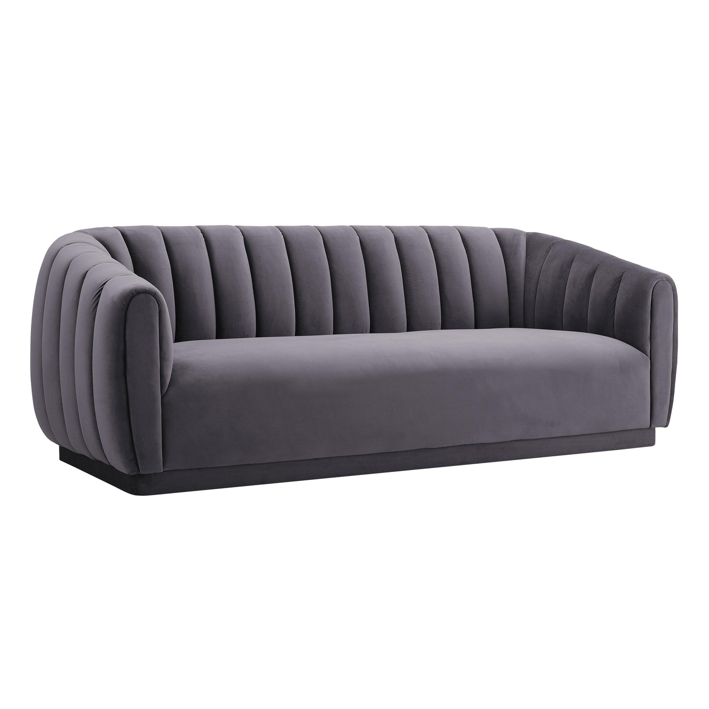 sarana grey velvet sofa