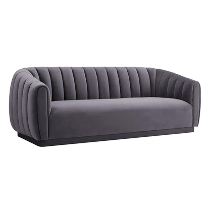 Sarana Grey Velvet Sofa