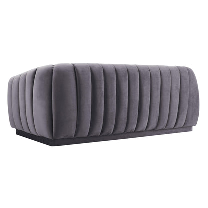 Sarana Grey Velvet Sofa