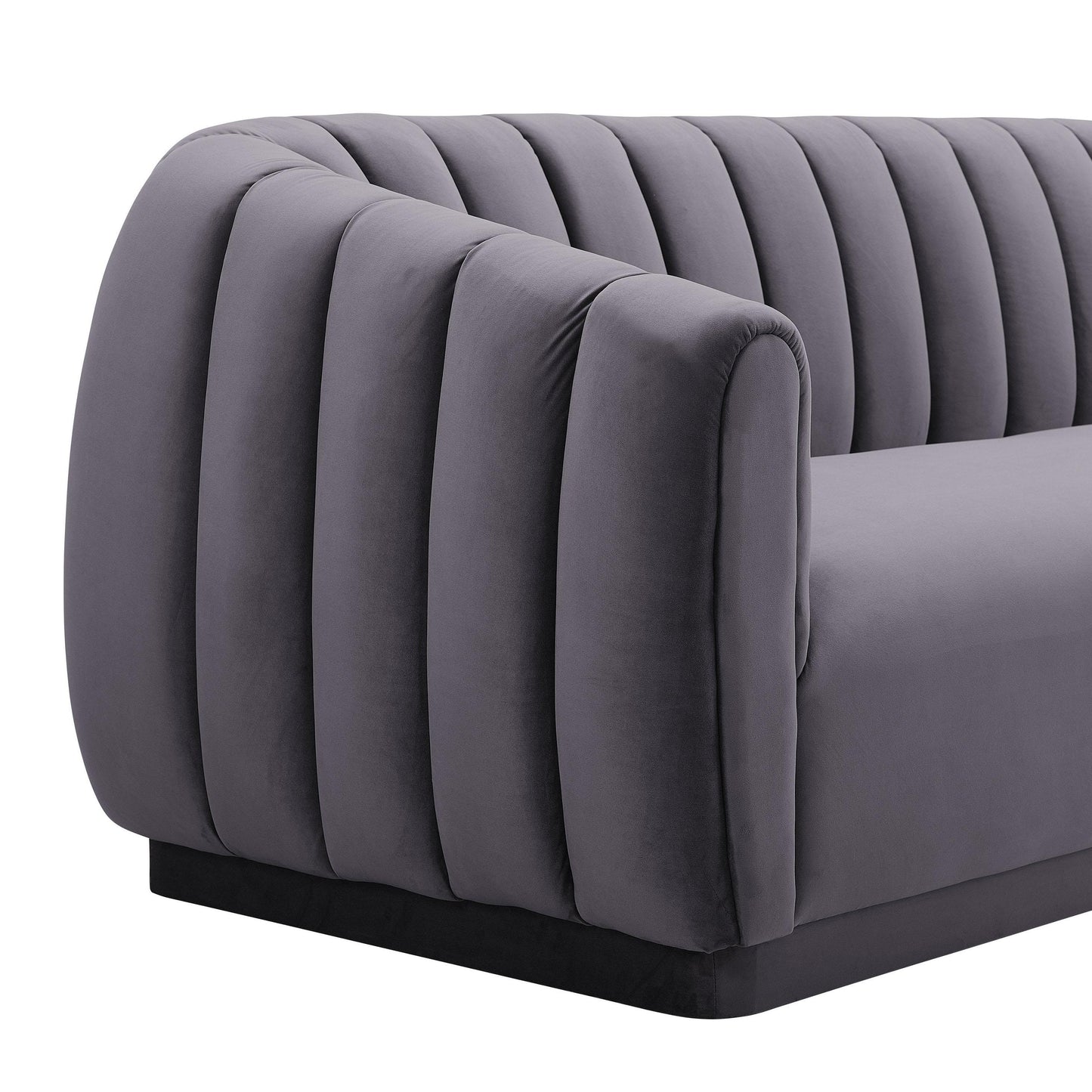 sarana grey velvet sofa