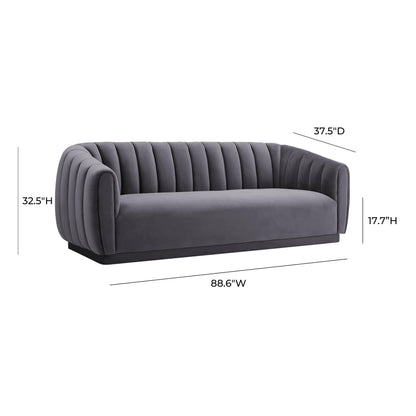 Sarana Grey Velvet Sofa