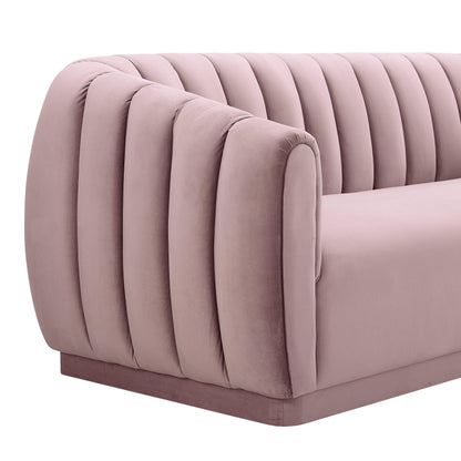 Sarana Mauve Velvet Sofa