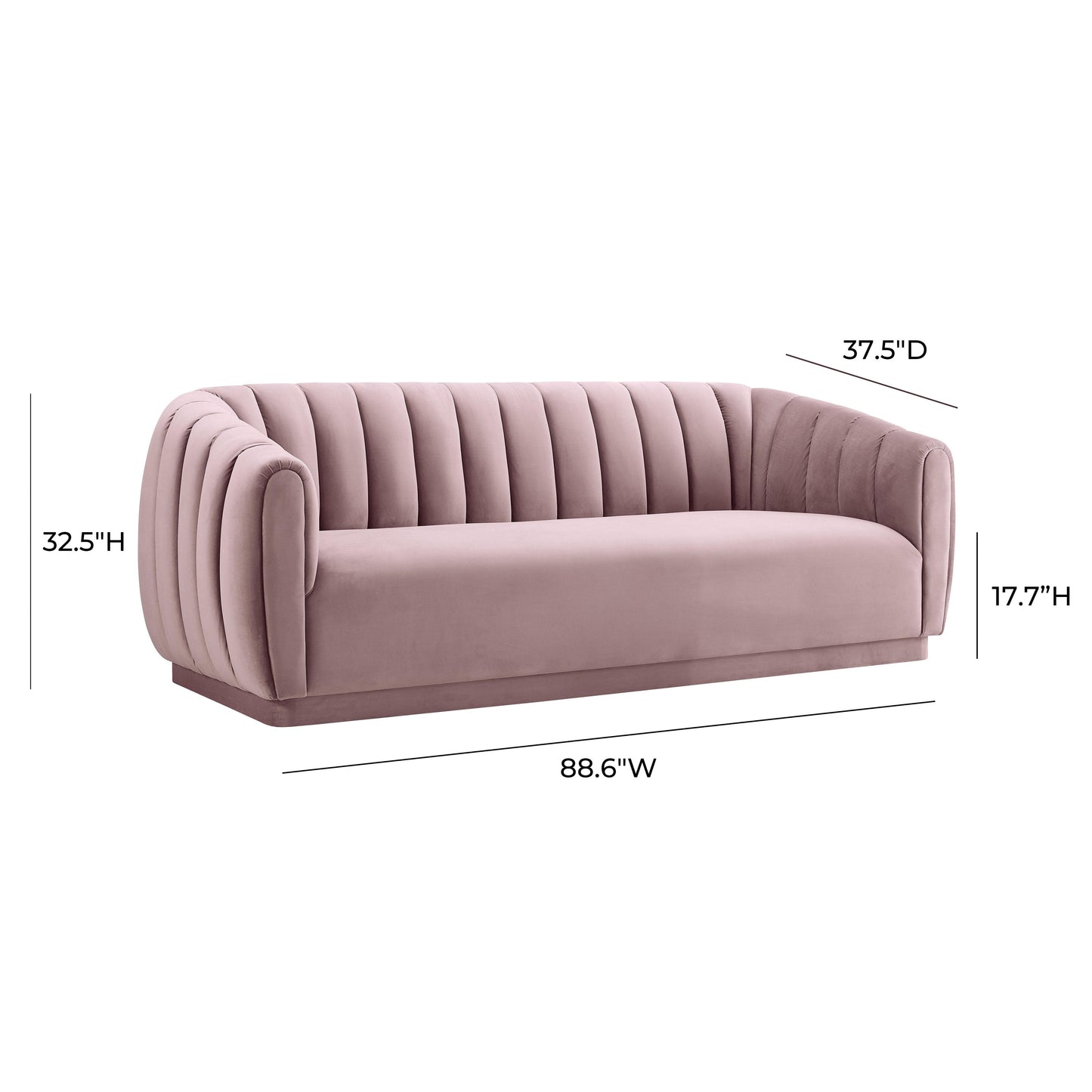 sarana mauve velvet sofa