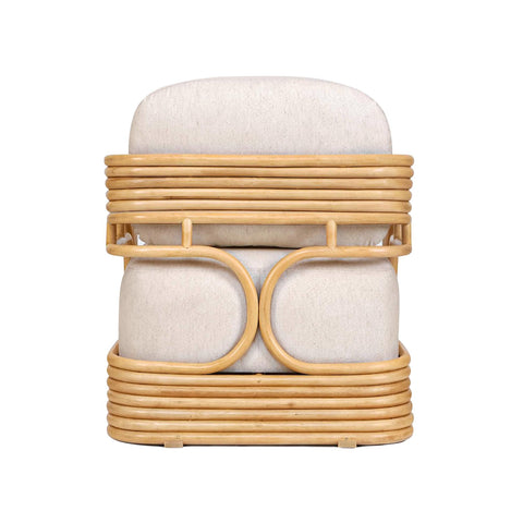 Colette Monaco Cream Performance Fabric and Natural Rattan Accent Chair - image 6