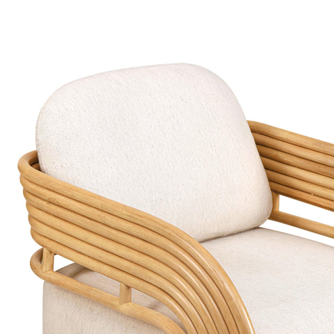 Colette Monaco Cream Performance Fabric and Natural Rattan Accent Chair - image 7