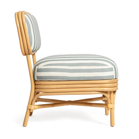 Odette Devereux Striped Performance Linen &amp; Rattan Accent Chair - image 4
