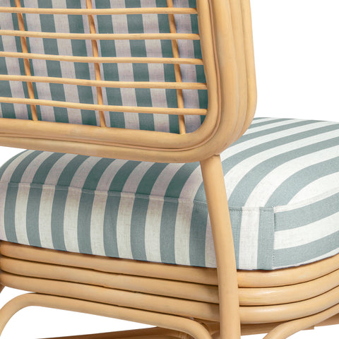 Odette Devereux Striped Performance Linen &amp; Rattan Accent Chair - image 5