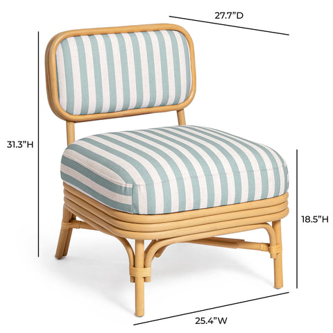 Odette Devereux Striped Performance Linen &amp; Rattan Accent Chair - image 8