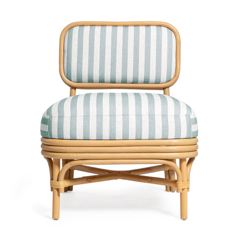 Odette Devereux Striped Performance Linen &amp; Rattan Accent Chair - image 3