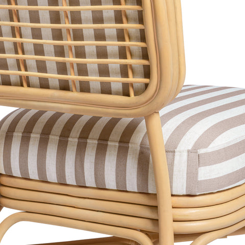 Odette Devereux Striped Performance Linen &amp; Rattan Accent Chair - image 5