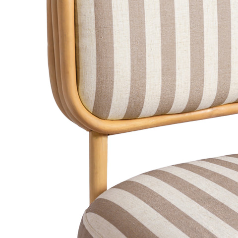 Odette Devereux Striped Performance Linen &amp; Rattan Accent Chair - image 6