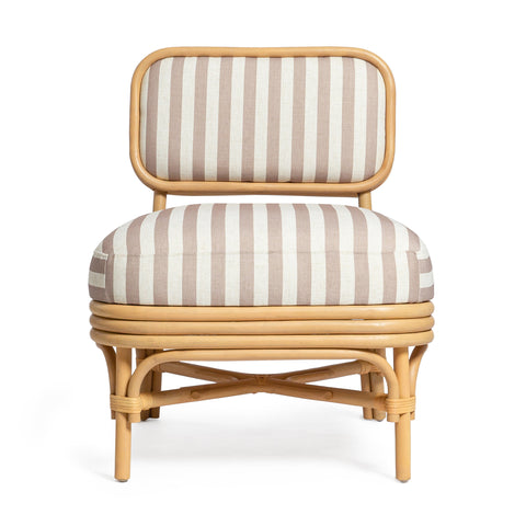 Odette Devereux Striped Performance Linen &amp; Rattan Accent Chair - image 3
