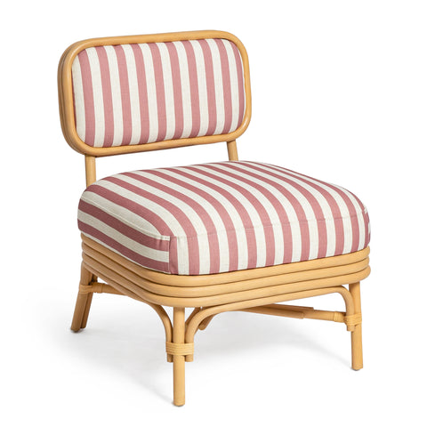 Odette Devereux Striped Performance Linen &amp; Rattan Accent Chair - image 1