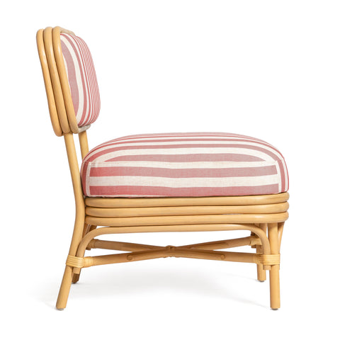 Odette Devereux Striped Performance Linen &amp; Rattan Accent Chair - image 4