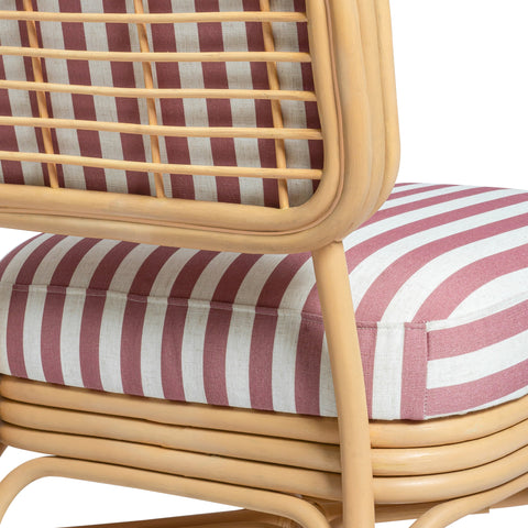 Odette Devereux Striped Performance Linen &amp; Rattan Accent Chair - image 5