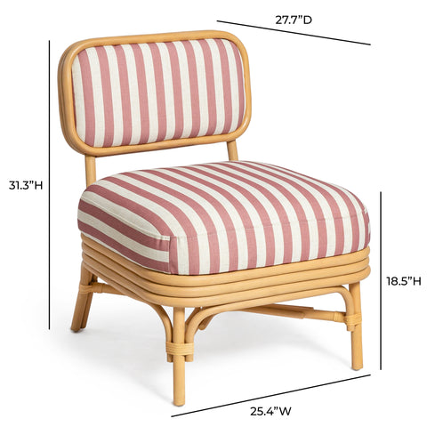 Odette Devereux Striped Performance Linen &amp; Rattan Accent Chair - image 8