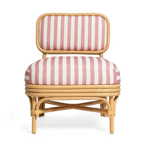 Odette Devereux Striped Performance Linen &amp; Rattan Accent Chair - image 3