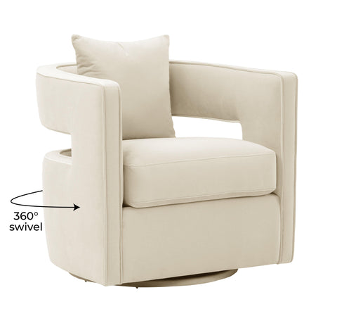 Ayla Cream Swivel Chair