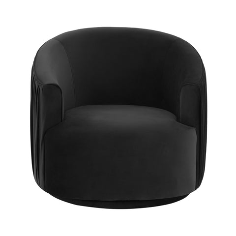 Milan Black Pleated Swivel Chair