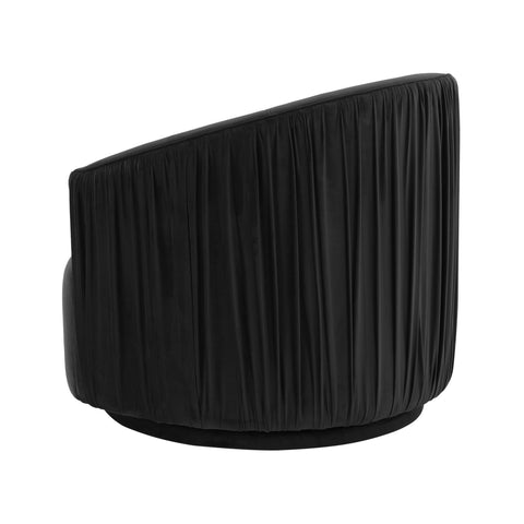 Milan Black Pleated Swivel Chair