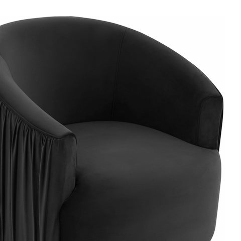 Milan Black Pleated Swivel Chair