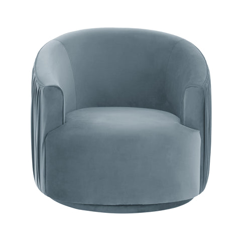 Milan Blue Pleated Swivel Chair
