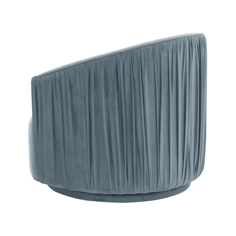 Milan Blue Pleated Swivel Chair