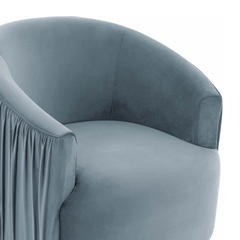 Milan Blue Pleated Swivel Chair