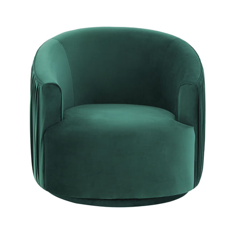 Milan Forest Green Pleated Swivel Chair