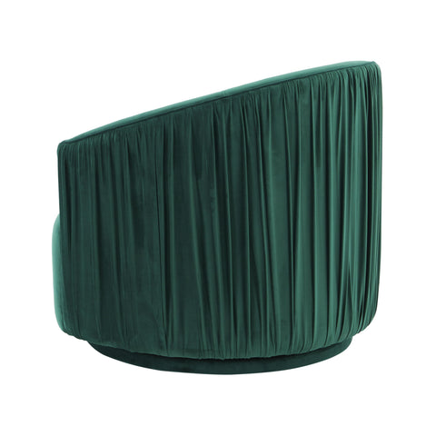 Milan Forest Green Pleated Swivel Chair