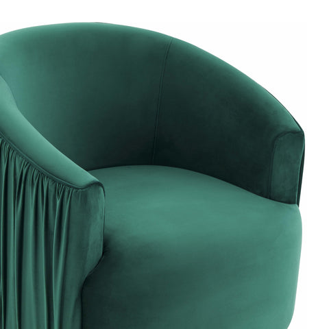Milan Forest Green Pleated Swivel Chair