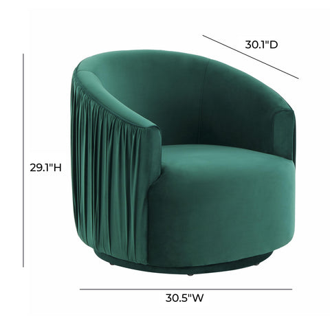 Milan Forest Green Pleated Swivel Chair
