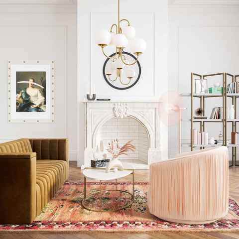 Milan Peche Pleated Swivel Chair