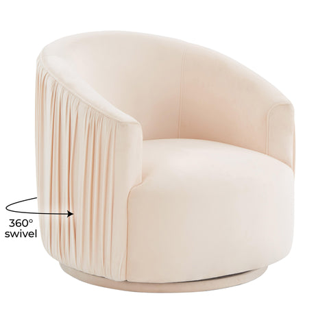 Milan Peche Pleated Swivel Chair